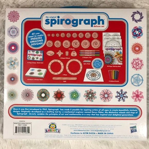 Spirograph Deluxe Set & Travel Spirograph Tin Set w/Bonus Coloring Book Pencils - Picture 11 of 16